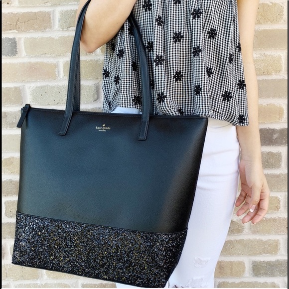 🥰NWT Kate Spade Large Glitter Tote - Picture 2 of 6